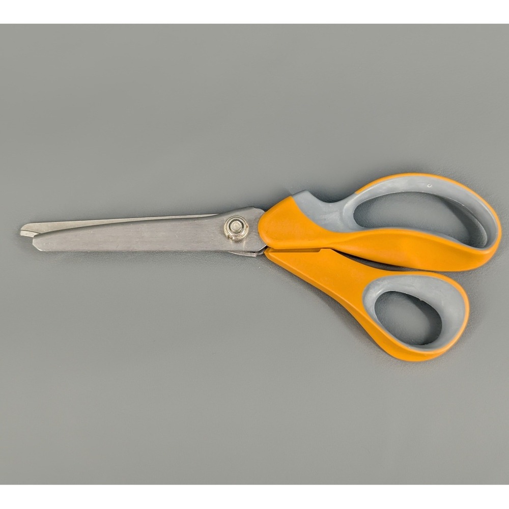 Fiskars Softgrip Pinking Shears Orange Gray Stainless Steel Zig Zag Scissors